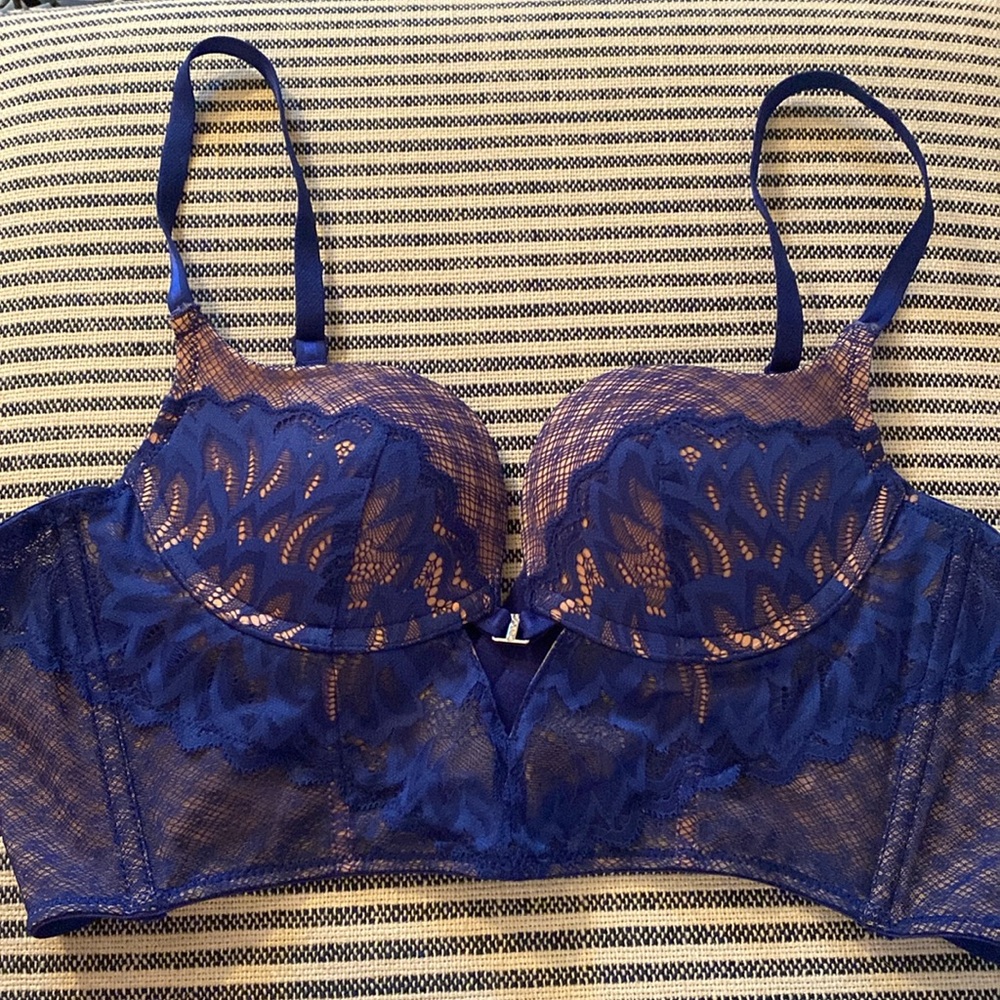 Elegant Blue Lace Bralette
